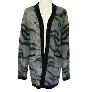 White House Black Market Tiger Print Kimono Cover-Up Open Front Sweater Cozy
